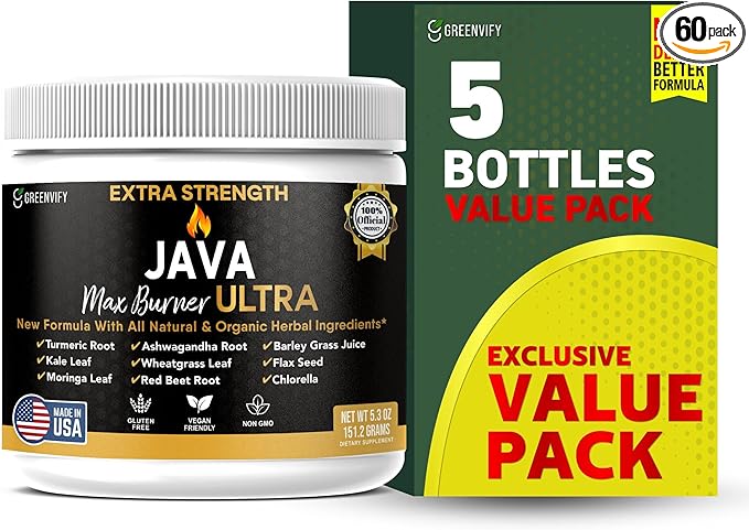 Java Max Burner Ultra Extra Strength Natural &amp Organic Herbal Ingredients 5.3 oz (5)