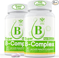 Sugar Free Vitamin B Complex with Methyl B12 MethylFolate B6 B1 B2 B3 Fast Dissolve Highly Bioavailable Methylated B Complex Supplement for Energy Levels Neural System Vegan180 Tablets