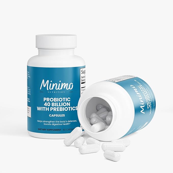 Probiotic 40 Billion with Prebiotics Digestive &amp Gut Health - Supports Occasional Constipation Diarrhea Gas &amp Bloating - Probiotics for Women &amp Men 60 ct.
