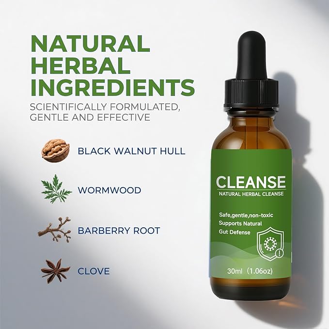 Wellvia Gut Cleanse - with Black Walnut Hull Wormwood Barberry Root and Clove Gut and Colon Support Non-GMO for Women &amp Men (A Set)
