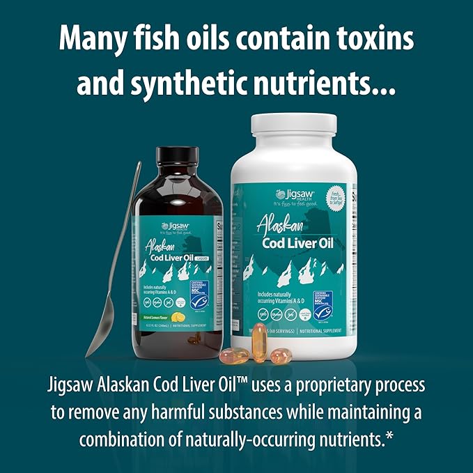 Jigsaw Health Alaskan Cod Liver Oil Liquid 48 Servings