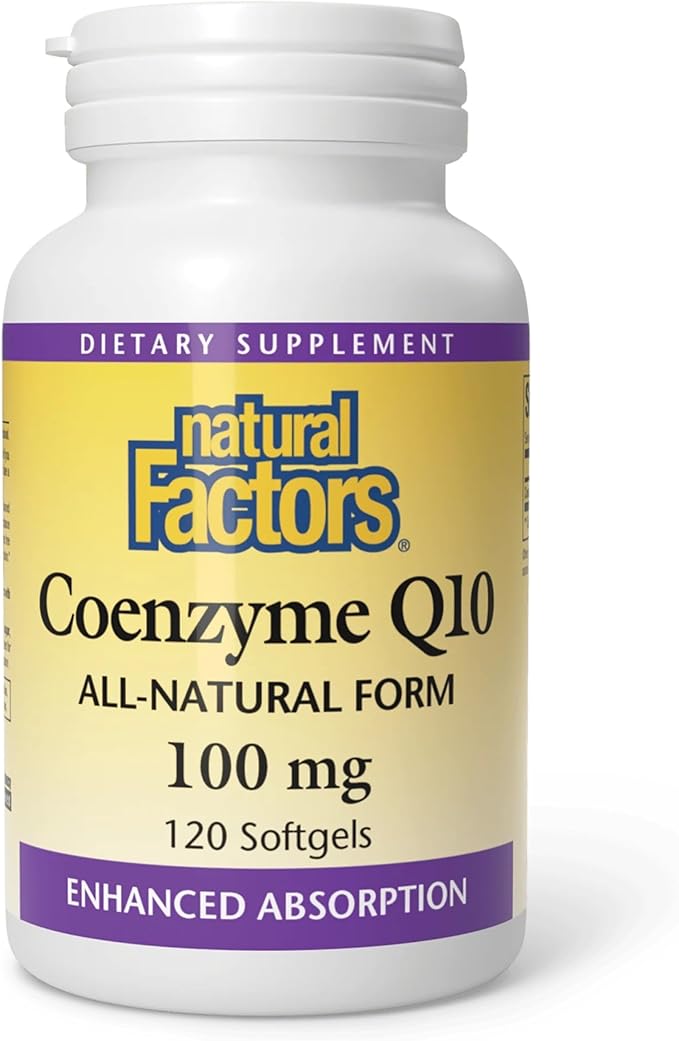 Natural Factors Coenzyme Q10 - Antioxidant Support Supplement Supports Cellular Energy Production - Better Absorption Aids Healthy Heart Function - 100 mg 120 Softgels (120 Servings)