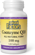 Natural Factors Coenzyme Q10 - Antioxidant Support Supplement Supports Cellular Energy Production - Better Absorption Aids Healthy Heart Function - 100 mg 120 Softgels (120 Servings)