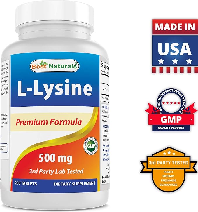 Best Naturals Acetyl L-Carnitine 500 Mg &amp L-Lysine 500 mg