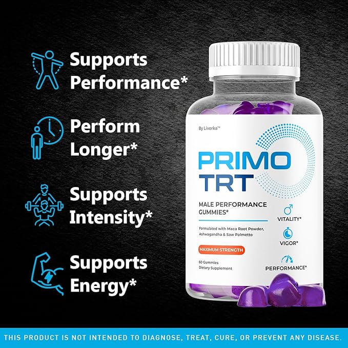 (3 Pack) Primo TRT Gummies - Official for Men Advanced Natural Formula PrimoTRT Male Gummies for Maximum Performance &amp Support for Overall Wellness Reviews Primos TRT Gummys for 3 Months
