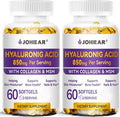 Hyaluronic Acid Supplements 850mg High Bioavailable Dietary Hyaluronic Acid Capsules Double Strength Skin Hydration Eye Health Hair &amp Nails Growth Support 60 Softgels 2 Pack