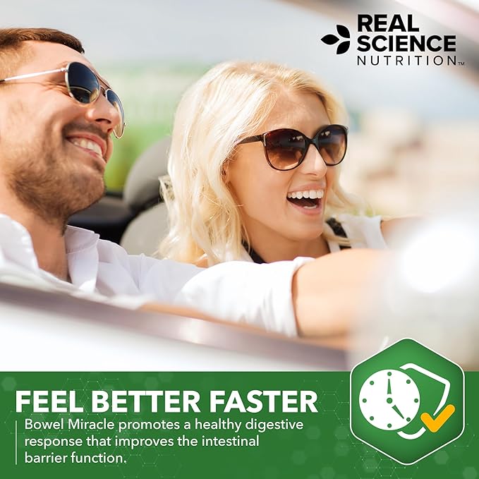 Real Science Nutrition Offers Bowel Miracle: Natural Solution for Gut Health Abdominal Discomfort Lower Bowel Formula Aiding IBS and Chronic Bloating