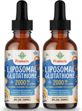 Prunucis 2000MG Liposomal Glutathione Liquid 98% Absorption Active Form L-Glutathione Supplement Vegan Friendly Powerful Antioxidant Complex for Immune System Aging Defense Detox 4 FL.OZ