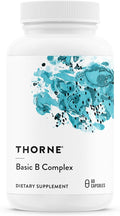 THORNE - Basic B-Complex - Tissue-Ready Vitamin B Complex Supplement with Choline - Supports Cellular Energy Production Brain Health &amp Red Blood Cell Formation* - Gluten-Free - 60 Servings