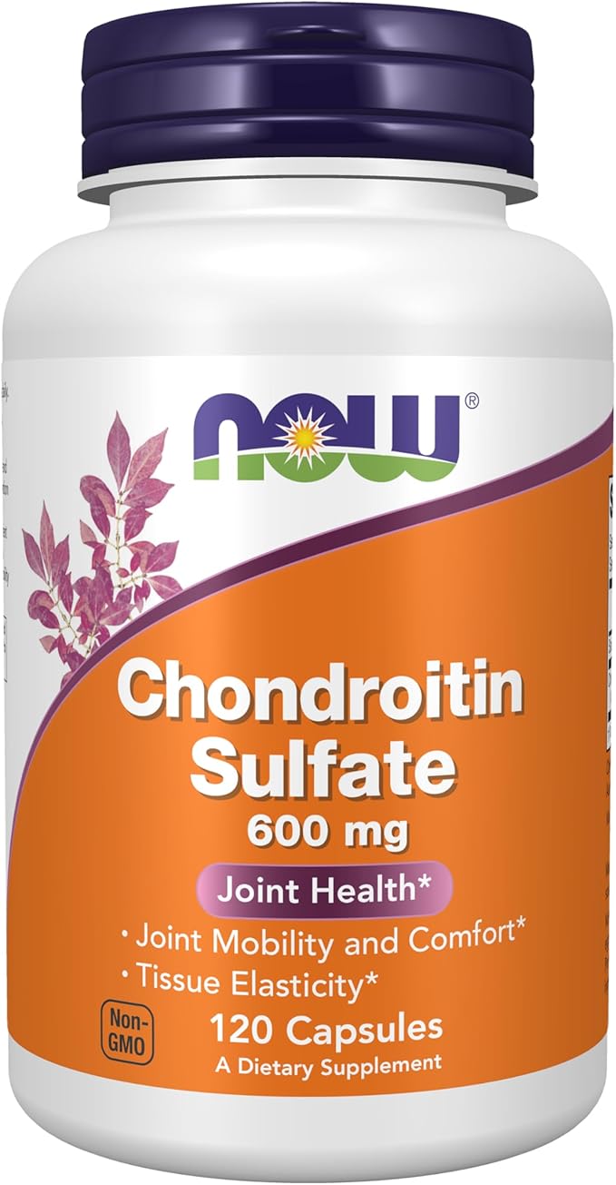NOW Foods Supplements Chondroitin Sulfate 600 mg (a Glycosaminoglycan) Joint Health* 120 Capsules