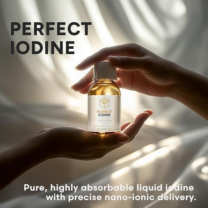 Activation Products - Perfect Iodine Solution Thyroid Support for Women and Men Oral or Topical Colorless Iodine Liquid for Thyroid Energy and Skin Health Non GMO Pure Iodine Supplement 125 ml