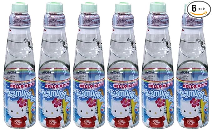 Hata Hello Kitty Ramune Soda 6.6 oz (6 Bottles)
