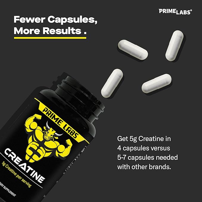 Prime Labs Creatine Monohydrate (120 ct) + L Glutamine (180 ct)