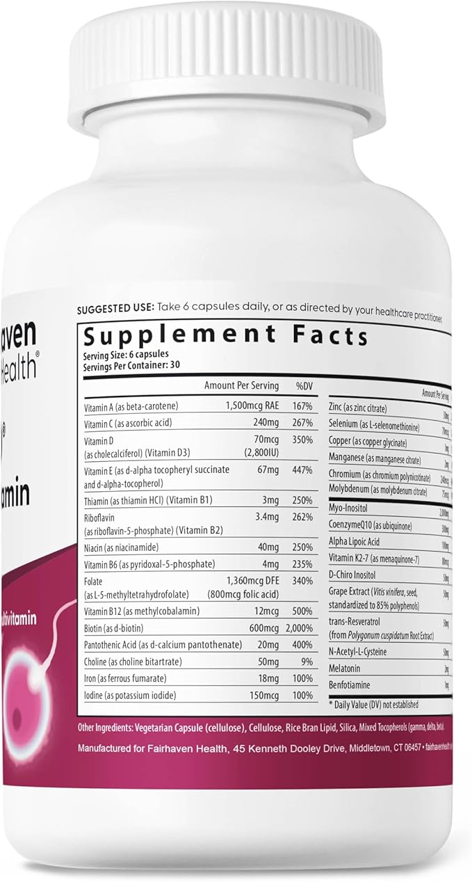 Fairhaven Health FH Pro for Men and Women Combo | Premium Prenatal Fertility Supplements | Capsules