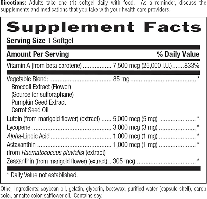 Country Life Carotenoid Complex with Lutein Lycopene and Astaxanthin 60 Softgels Antioxidant Support