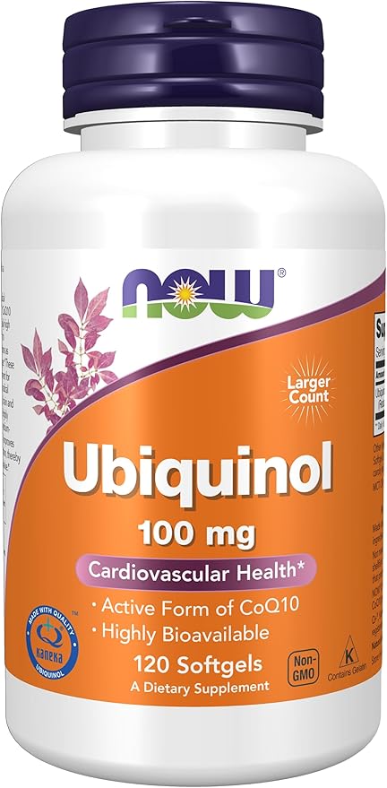NOW Supplements Ubiquinol 100 mg High Bioavailability (The Active Form of CoQ10) 120 Softgels &amp Supplements L-Carnitine 1000 mg Purest Form Amino Acid Fitness Support* 100 Tablets