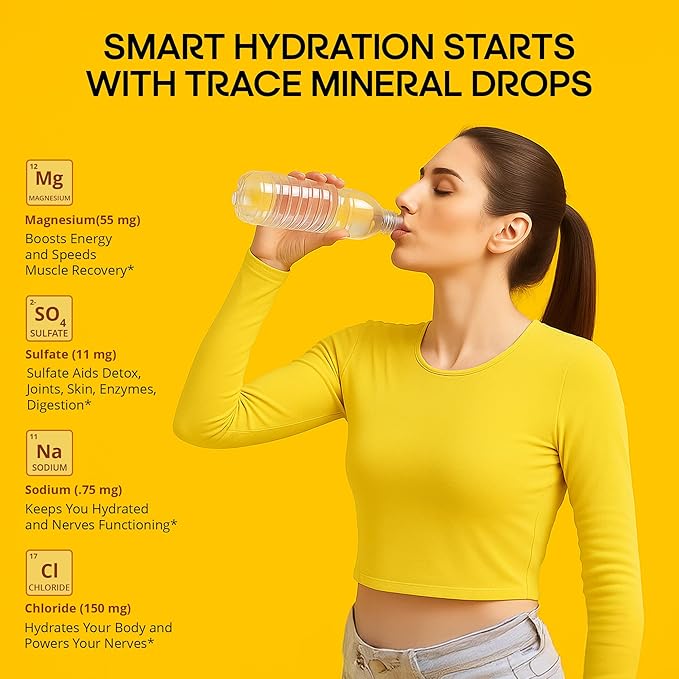 LyteLine Trace Mineral Drops 100ml x 200 Servings - Max-Absorption Ionic Natural Low Sodium Trace Minerals Concentrate to Balance the Body's pH - Non-GMO Vegan Kosher and Keto Friendly