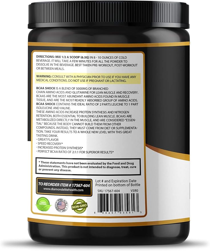 Original BCAA Powder 2:1:1 - Branched Chain Amino Acids for Muscle Building &amp Recovery Fat Burning Support - Fruit Punch &amp Watermelon (45 Servings)