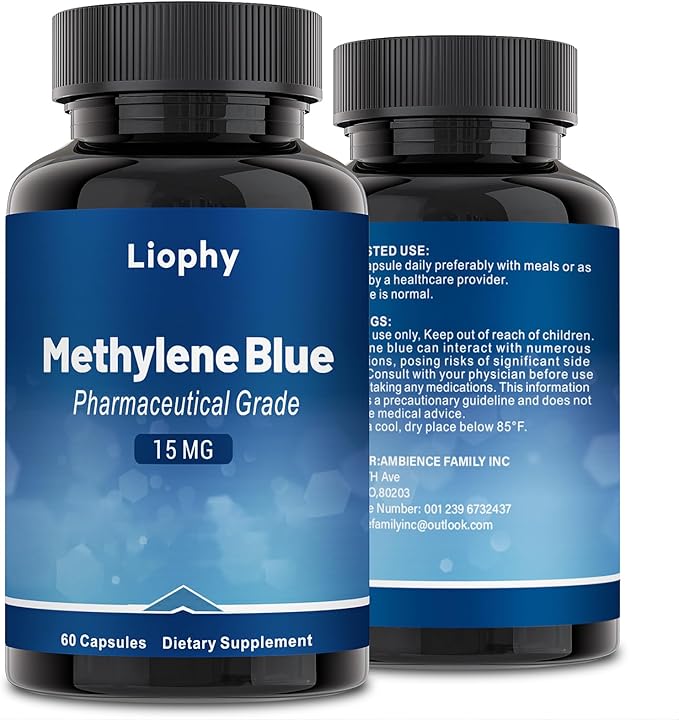 Methylene Blue Capsules — Premium Quality Methylene Blue with Vitamin C Ester Dietary Supplement 60 Easy‑to‑Swallow Capsules