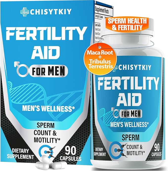 Male Fertility Supplements Advanced Fertility Supplement for Men Optimal Sperm Count Motility &amp T-Level with Maca Root Tribulus Terrestris Zinc CoQ10 Pre Conception for Him 90 Caps
