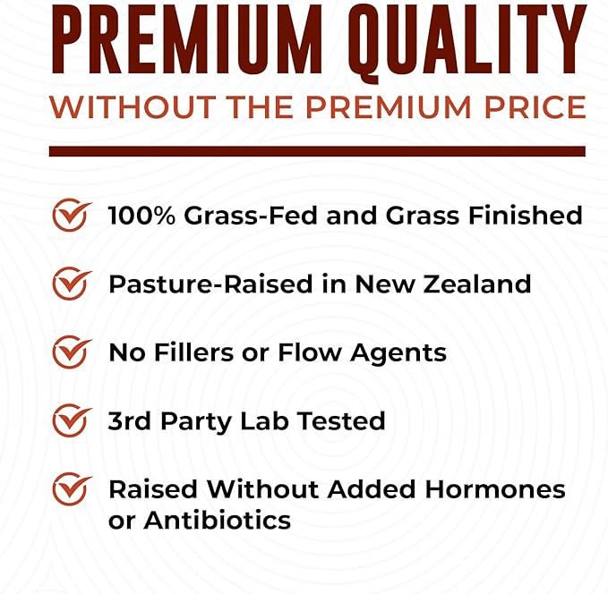 Left Coast Performance Grass Fed Beef Heart and Liver Supplement – Pasture-Raised in New Zealand No Fillers or Flow Agents – Natural CoQ10 &amp Iron Support - Beef Organ Supplement – 180 Capsules