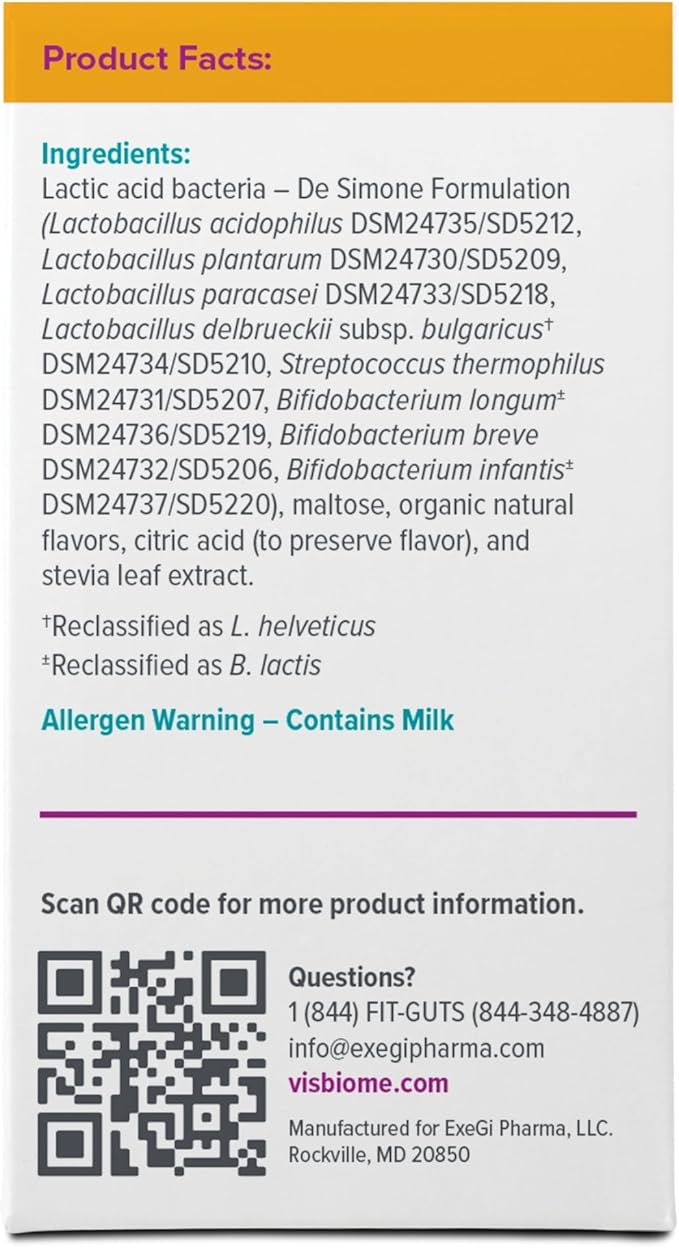 Visbiome® GI Care Kids - High Potency Probiotic for IBS &amp UC Symptoms - Wild Berry Flavor No Dyes- 225 Billion CFU Live Probiotics for Children Cold Chain Shipping 30 Packets