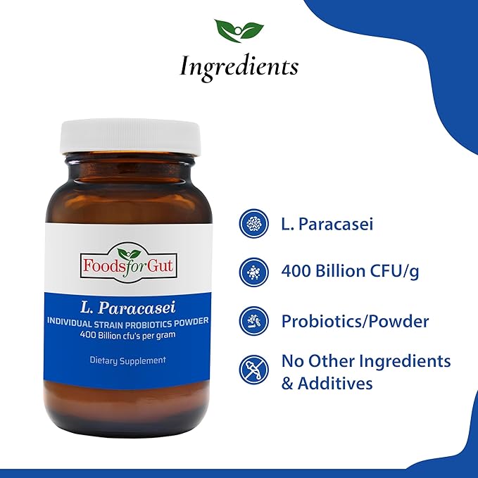 Lactobacillus Paracasei Probiotic Powder 400 Billion cfu's | Made in USA | No Additives | Direct from Manufacturer | No Third-Party Storage | Immune Support | L. Paracasei | 30 Grams (1.05 Oz)