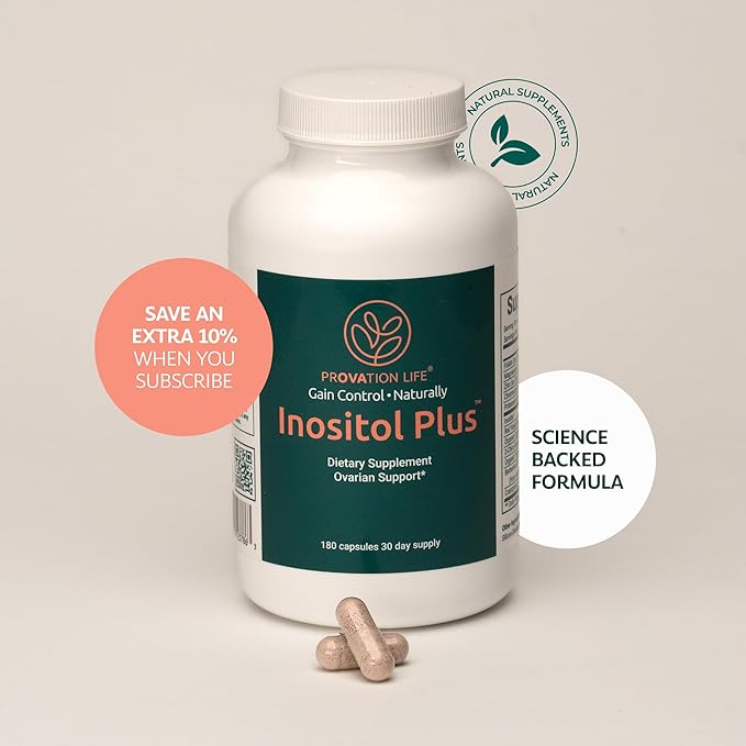 Inositol Plus Supplement for Women | Ovarian Health Hormone Balance Fertility Ovulation | 40:1 Myo-Inositol D-Chiro &amp 12 Ingredients | Developed by Medical Doctor | 120 Capsules