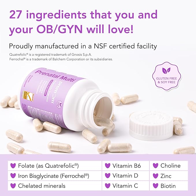 Premom Prenatal Vitamins for Women &amp Prenatal DHA Fish Oil - Conception for Her Multivitamin: 27 Nutrients + Triglyceride Omega 3 with 470mg DHA - Fertility Support for Women