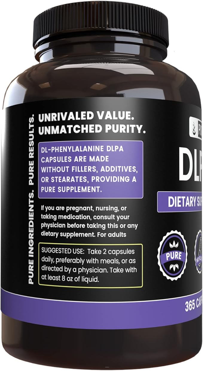 Pure Original Ingredients DL-Phenylalanine DLPA (365 Capsules) No Magnesium Or Rice Fillers Always Pure Lab Verified