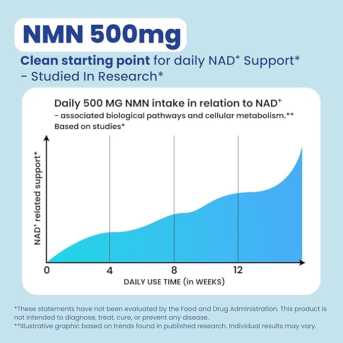 Clean Stable Energy NMN Supplement – No Crash or Jitters NAD+ Complex with Resveratrol TMG &amp Urolithin A – Non-Stimulant Daily Energy Support for Women &amp Men – 60 Capsules