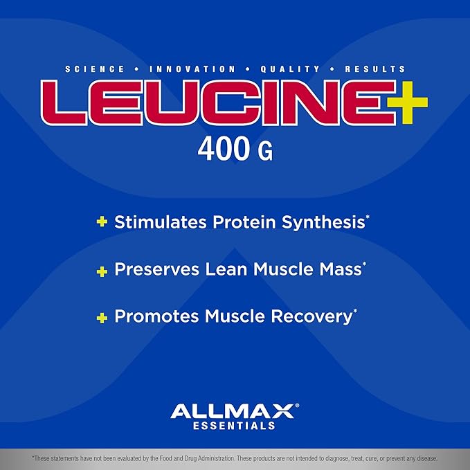 ALLMAX LEUCINE - 400 g - Stimulates Protein Synthesis Preserves Lean Muscle &amp Promotes Recovery - 80 Servings