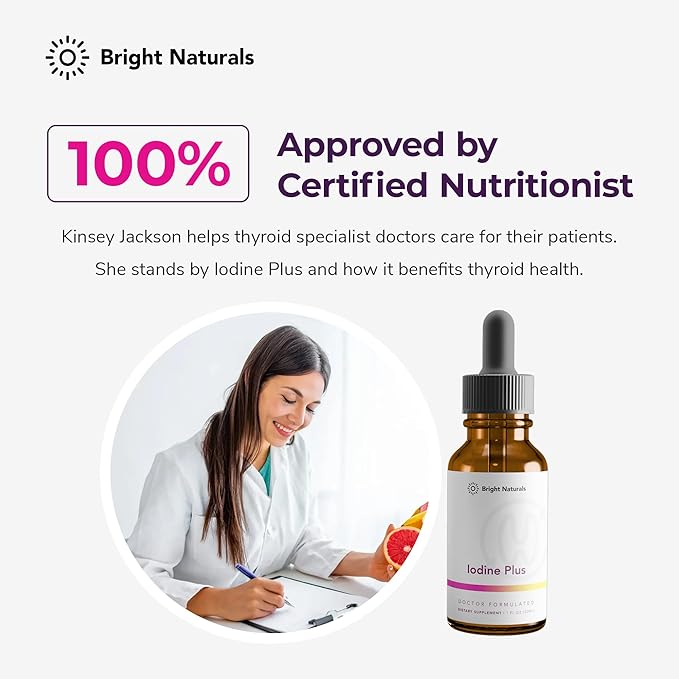 Iodine Plus - Kelp-Based Liquid Supplement Supports Thyroid - Boosts Energy Improves Sleep and Enhances Mental Clarity 180 0.04% Iodine Servings