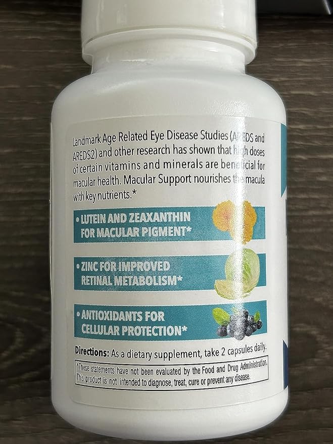 Macular Support with Lutein Zeaxanthin Zinc (60 Vegetarian Capsules)