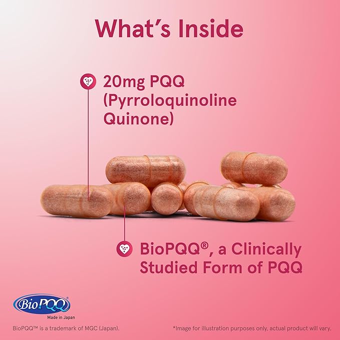 Jarrow Formulas® PQQ 20 mg Dietary Supplement Heart Brain and Metabolism Support 60 Veggie Capsules 60 Day Supply