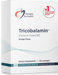 Designs for Health B12 Tricobalamin Lozenges - 3000mcg Triple B12 Quick Dissolve Tablets with Methylcobalamin Adenosylcobalamin + Hydroxocobalamin - Natural Orange Flavor (60 Lozenges)