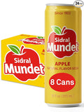 Sidral Mundet - Mexican Soda Soft Drinks Apple (12 oz 355ml) 8 Cans - Caffeine Free Gluten Free - Real Cane Sugar - 0g Fat - Made in Mexico - Natural Flavor Soda Pop - Over 120 Years