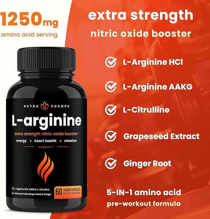 NutraChamps L-Arginine Capsules and Tribulus Capsules 2 Pack Bundle