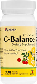 Umeken C-Balance Vitamin C Chewables Acerola &amp Lemon Extract High Potency Immune Support for Adults and Children 68g (45-Day Supply 1 Pack)