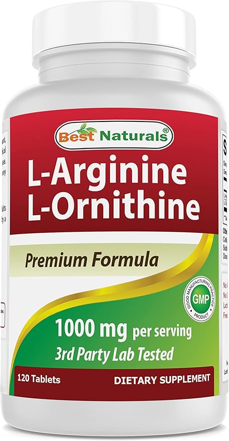 Best Naturals L-Arginine L-Ornithine - 1000mg &amp L-Citrulline 1500mg