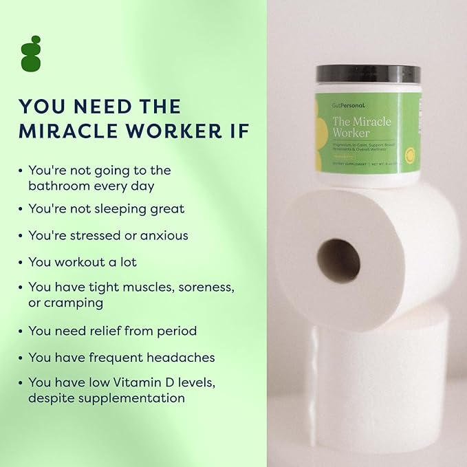 The Miracle Worker Magnesium Glycinate Powder for Sleep - Chelated Magnesium Drink Powder Supplement Helps Reduce Stress &amp Regularity While Easing Muscle Cramps with Strawberry Flavor - 30 Serving