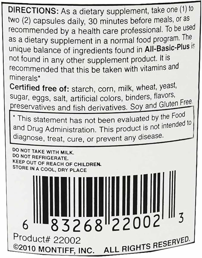 Montiff All Basic Plus Advanced Amino Acid Formula 200 Capsules