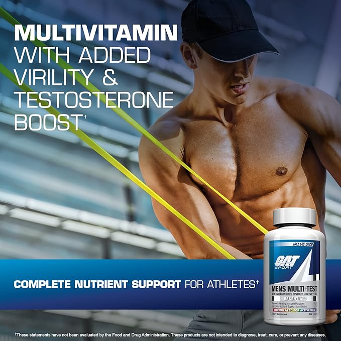 GAT SPORT Men's Multi + Test Premium Multivitamin Tablets (150 Count)