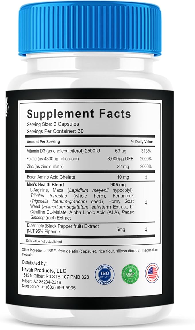 Iron Boost Pro Premium Performance Capsules Iron Boost Advanced Health Supplement Pills Iron Boost Premium Daily Health Support and Overall Wellness Formula by Blue Vibe (3 Pack - 180 Capsules)