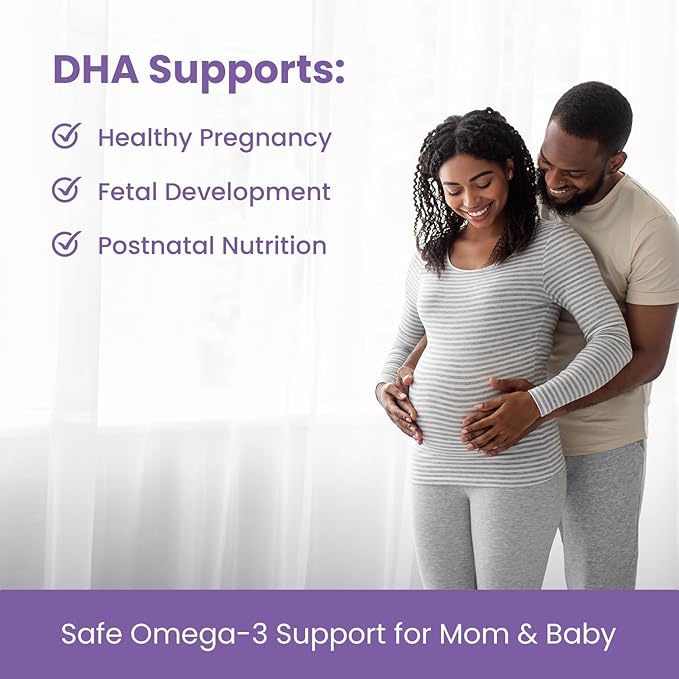 Prenatal DHA for Women 600mg + 400 IU Vitamin D3 | 120 Softgels | Supports Brain Health | Triglyceride Omega 3 Fish Oil DHA Prenatal Vitamins for Pregnancy &amp Nursing | 300mg per Capsule