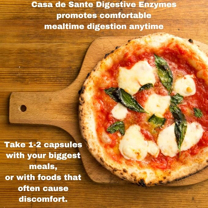 Casa de Sante FODMAP Digestive Enzymes No High Inulin Keto Carnivore Intolerance Support 18 Multi Enzyme Amylase Bromelain Lipase Lactase Protease Papain Alpha galactosidase More - No GMO