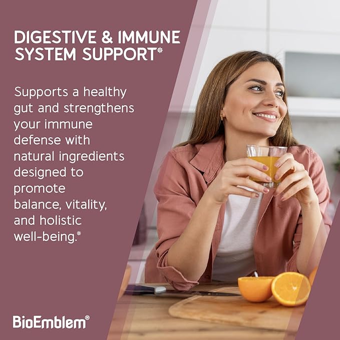 BioEmblem Probiotics for Women &amp Men – 55 Billion CFU with Prebiotics Postbiotics &amp Digestive Enzymes - 10 Enzymes