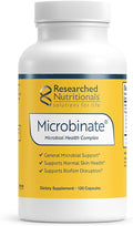 Researched Nutritionals Microbinate - Microbial Health Complex - Promotes Healthy Inflammation Response Biofilm Disruption &amp Immune Support - Olive Leaf Oregano &amp Turmeric Extract (120 Capsu