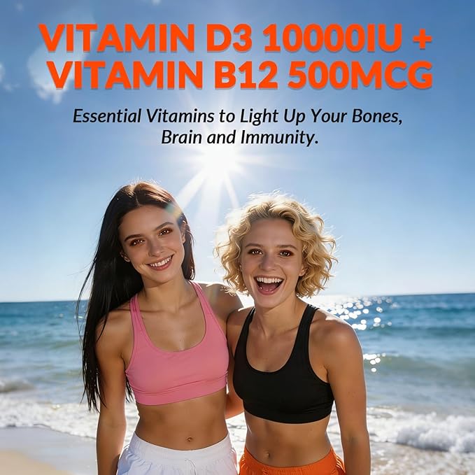 WEEVIT Vitamin D3 B12 Gummies Vitamin D and B12 Gummy Suppment with Vitamin A C K Calcium Magnesium Zinc for Women &amp Men