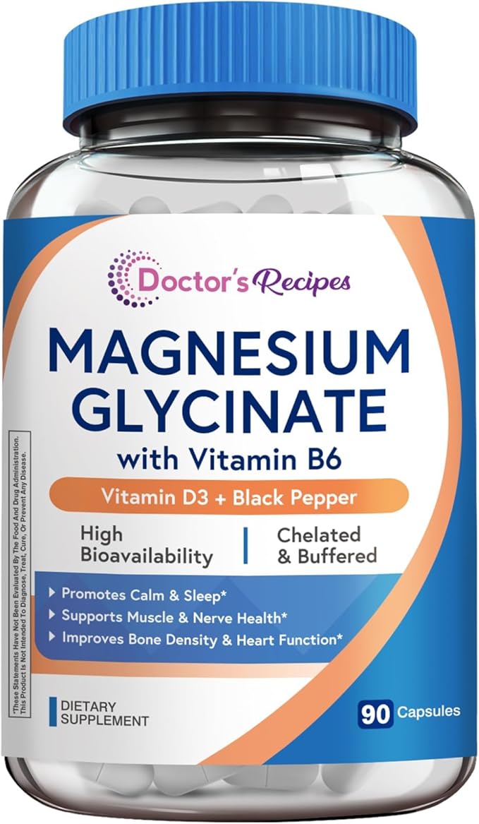 Doctor's Recipes Women's Probiotic 100 Billion CFU 30 Capsules and Magnesium Glycinate 420mg with Vitamin B6 &amp D3